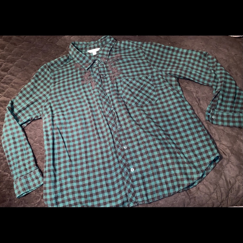 Black and green flannel